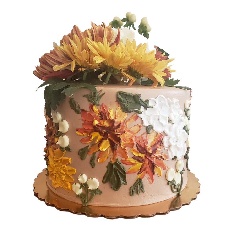 Autumn Painted Buttercream Cake