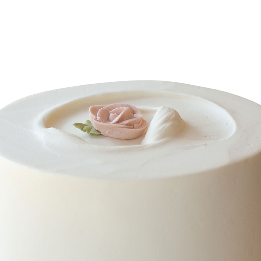 Classic Swirl With Buttercream Rose