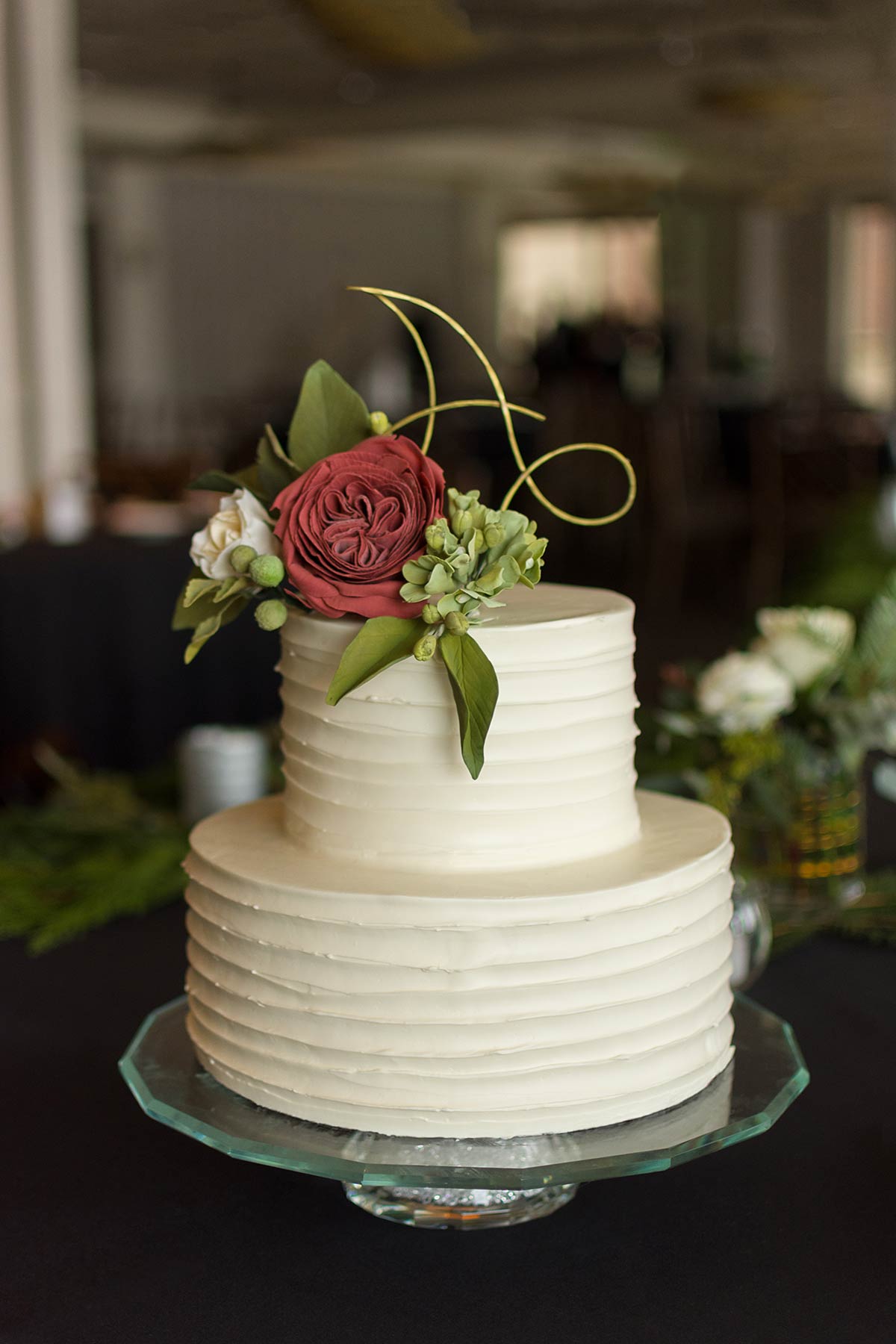 Pleated Buttercream with Sugar Flowers